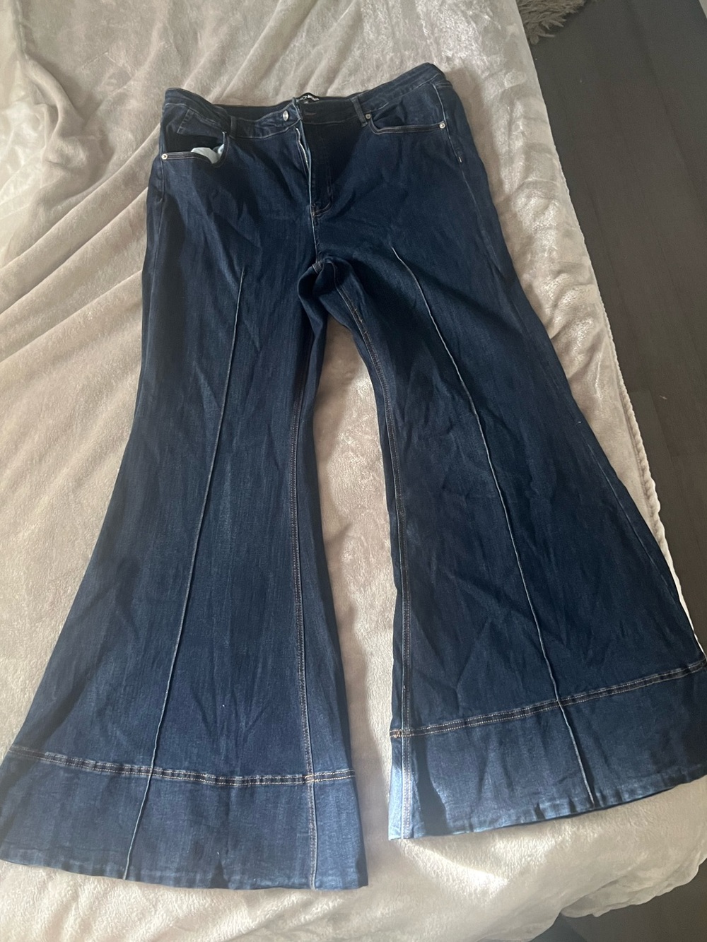 Fashion Nova Dark Blue Flare Jeans
